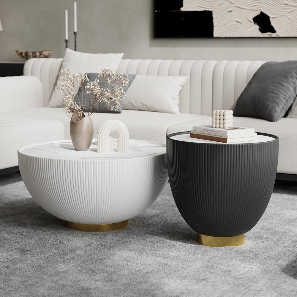 Questions and Answers for 460mm Round Sintered Stone Leather Drum Coffee Table