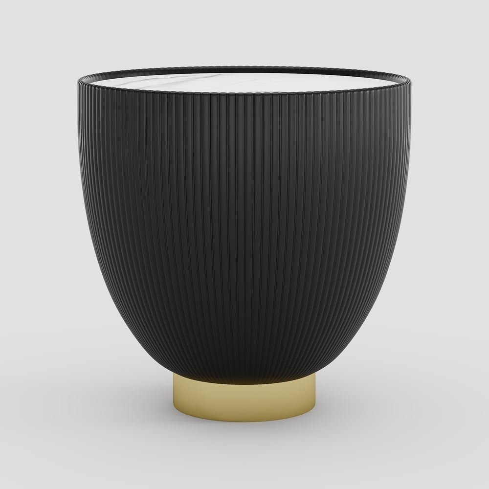 Conjunto de mesa de café com tambor redondo de couro de pedra sinterizada (20"-28") Imagem da janela