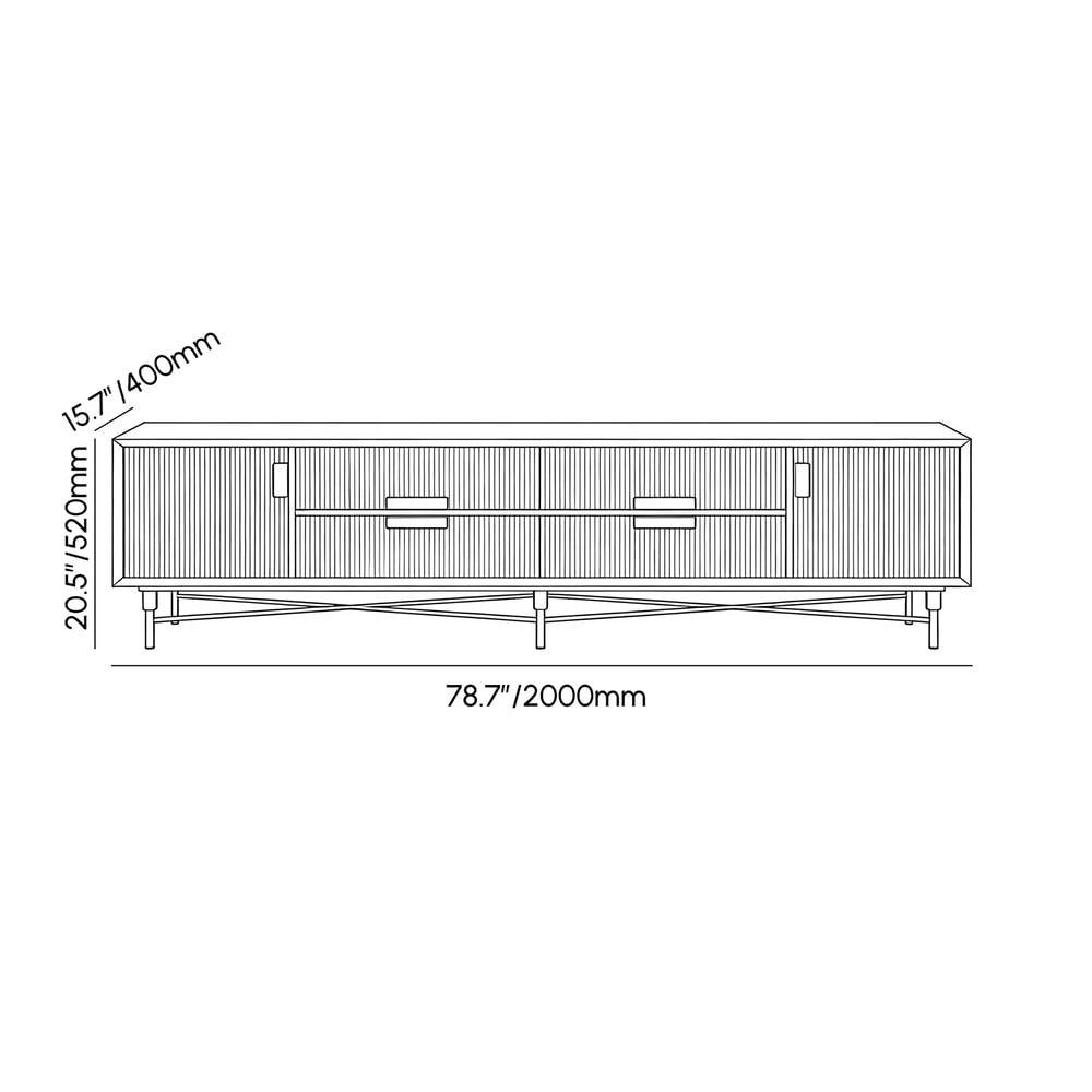 Modern Off White TV Stand for 2159mm TVs with 4 Drawers & Doors MDF weights dimensions image