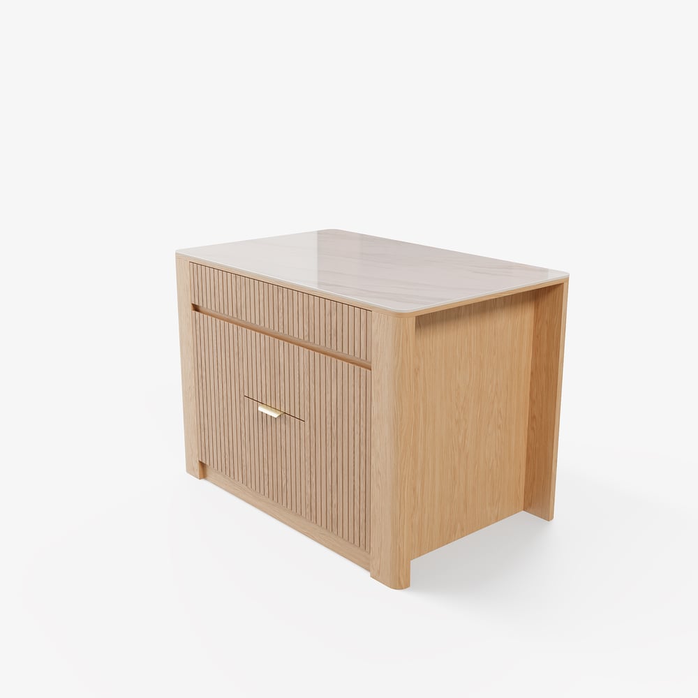 51" Sintered Stone Top Solid Wood Kitchen Island with Storage window image