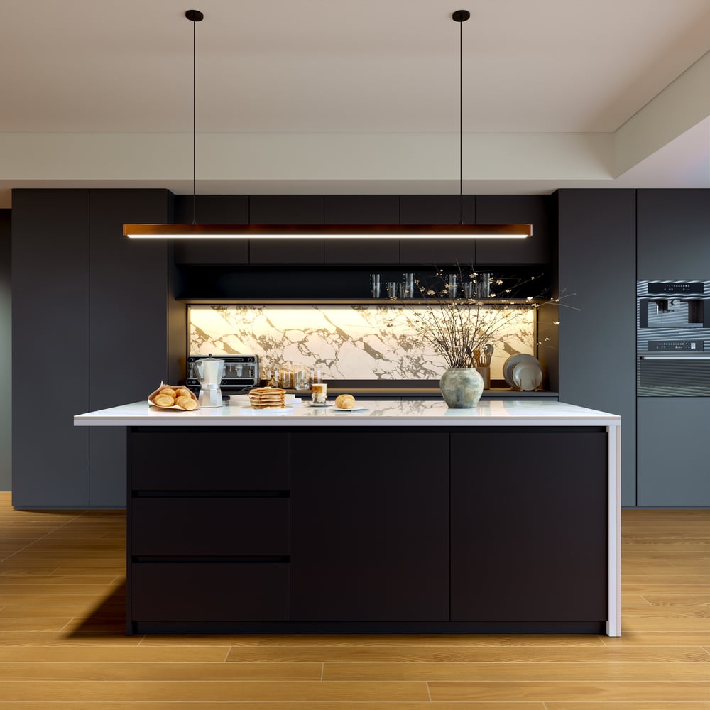 72" Sintered Stone Top Kitchen Island with Storage White & Black window image