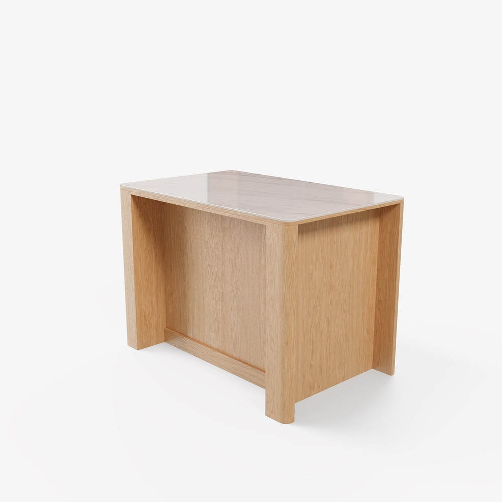 51" Sintered Stone Top Solid Wood Kitchen Island with Storage window image