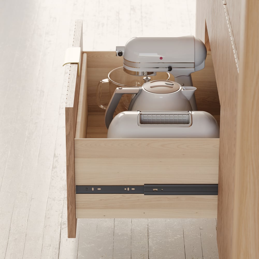 Ilha de cozinha de madeira maciça com tampo de pedra sinterizada de 72" com armazenamento Imagem da janela