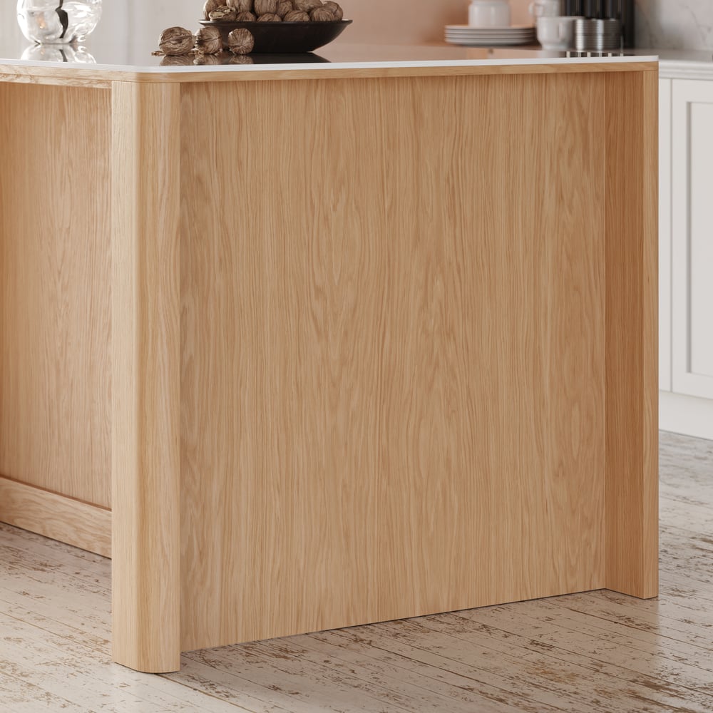 Ilha de cozinha de madeira maciça com tampo de pedra sinterizada de 72" com armazenamento Imagem da janela