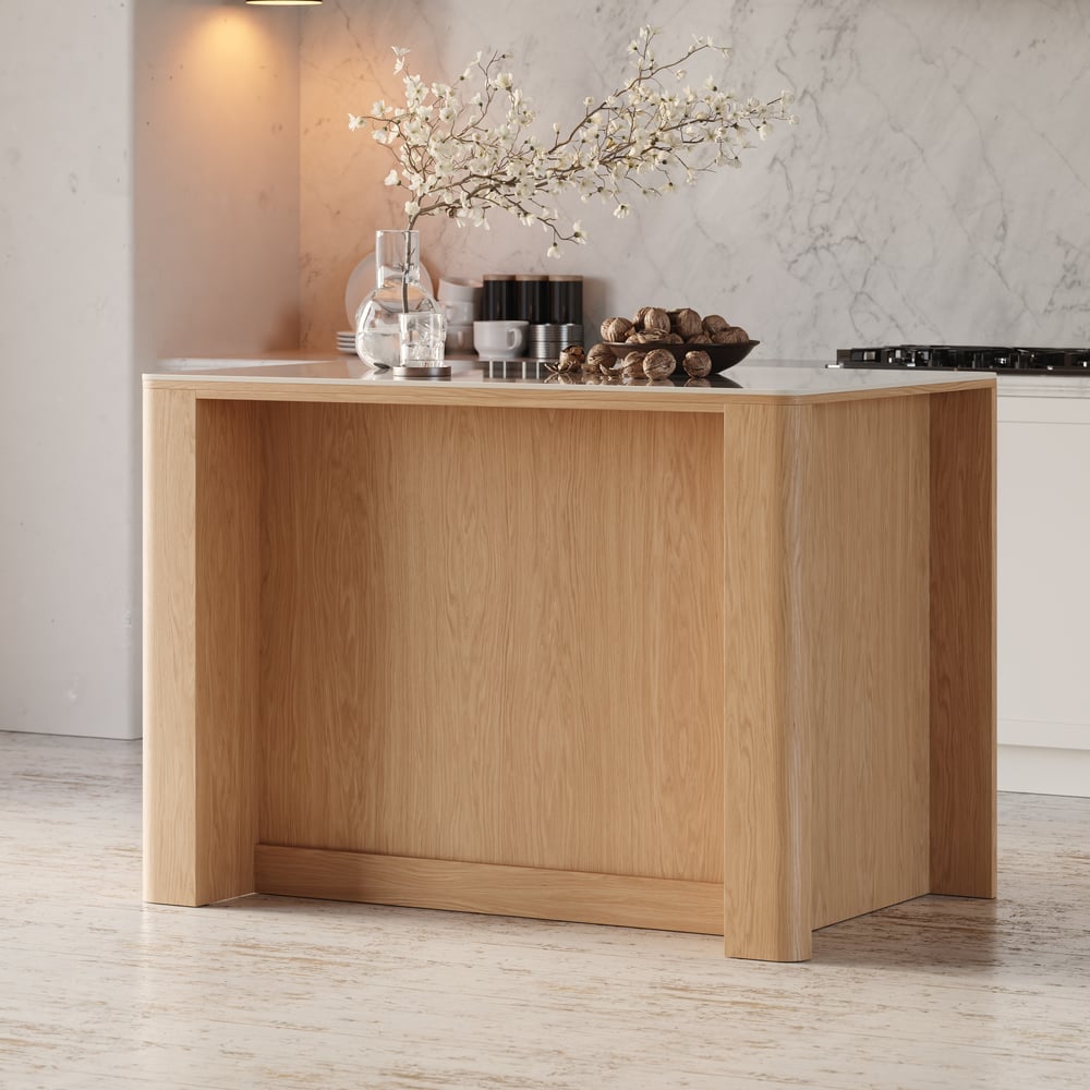 51" Sintered Stone Top Solid Wood Kitchen Island with Storage window image