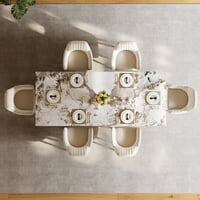 Luxotic Modern 2000mm White Dining Table for 8 Rectangle Sintered Stone Stainless Steel window image