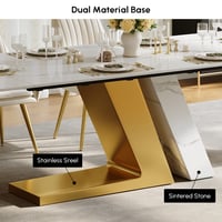 2000mm-2400mm Modern Extendable Sintered Stone Dining Table Seats 6-8 People window image