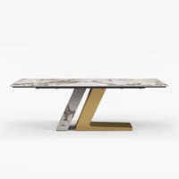 2000mm-2400mm Modern Extendable Sintered Stone Dining Table Seats 6-8 People window image