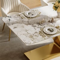 2200mm Modern Rectangle Dining Table Sintered Stone Top Seats 6-10 window image