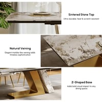 2000mm-2400mm Modern Extendable Sintered Stone Dining Table Seats 6-8 People window image