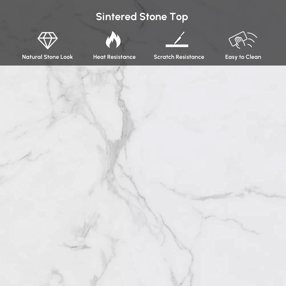 2000mm-2400mm Modern Extendable Sintered Stone Dining Table Seats 6-8 People window image