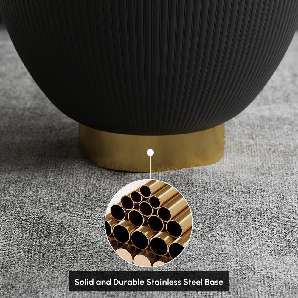 460mm Round Sintered Stone Leather Drum Coffee Table window image