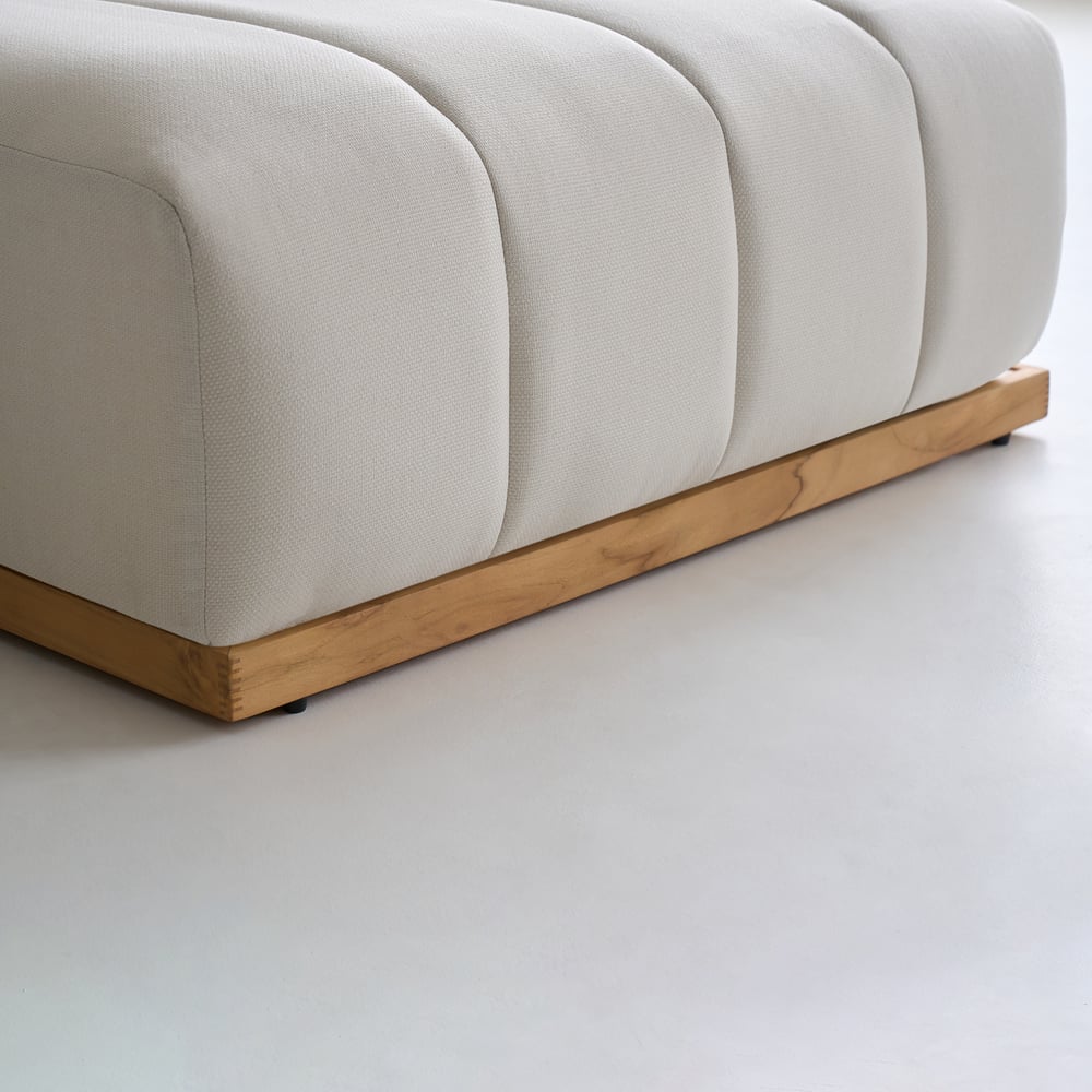 7dílná venkovní modulární souprava sedací pohovky z přírodního teaku obrázek okna