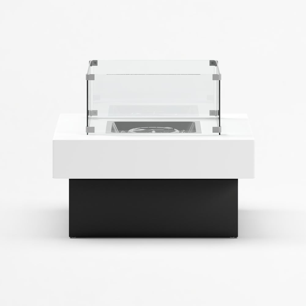 Foyer extérieur carré au propane sans fumée (largeur 750 mm) image de fenêtre