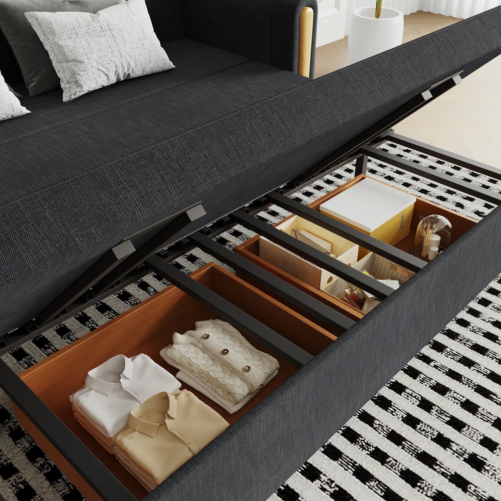 černá manželská rozkládací pohovka obrázek okna