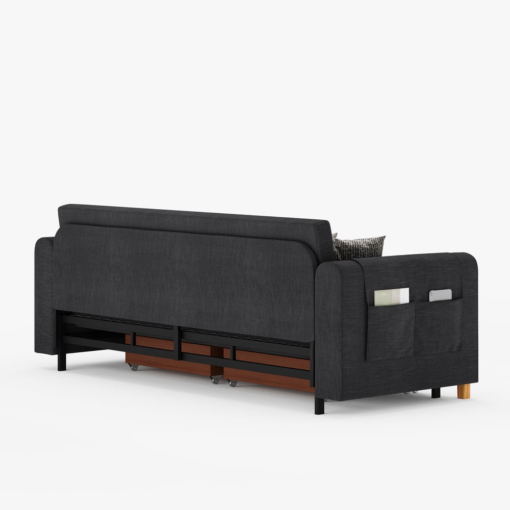 černá manželská rozkládací pohovka obrázek okna