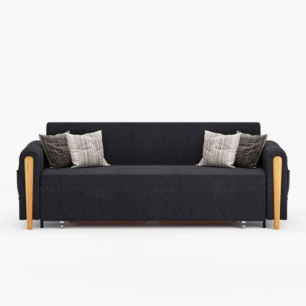 černá manželská rozkládací pohovka obrázek okna