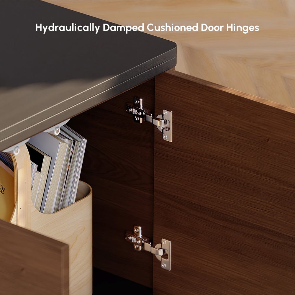 1200mm Lift-Top Foldable Walnut Coffee Table with Drawers & Cabinet window image