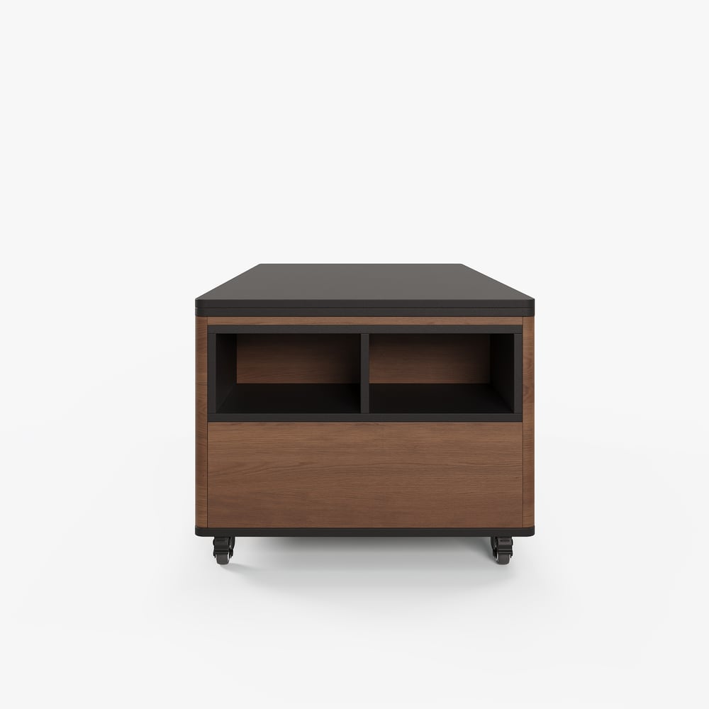1200mm Lift-Top Foldable Walnut Coffee Table with Drawers & Cabinet window image