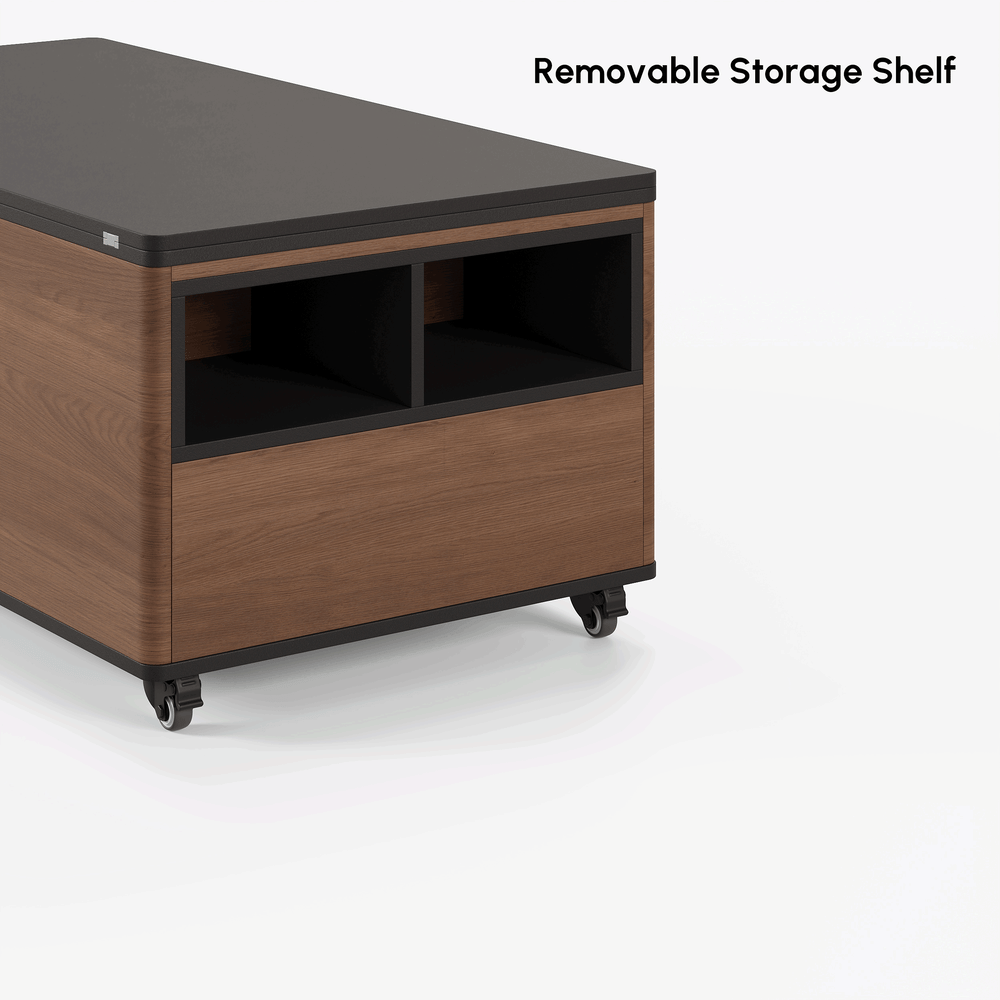 1200mm Lift-Top Foldable Walnut Coffee Table with Drawers & Cabinet window image