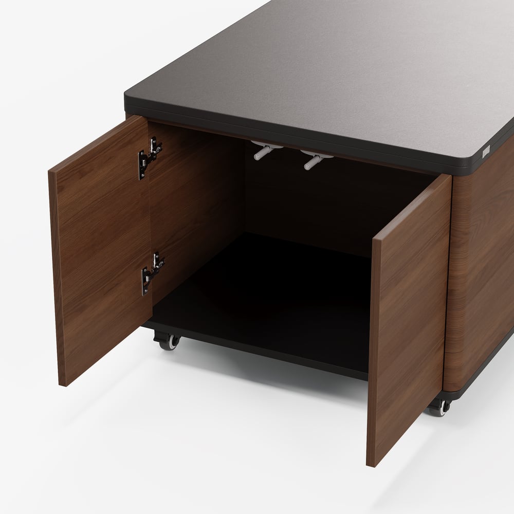 1200mm Lift-Top Foldable Walnut Coffee Table with Drawers & Cabinet window image