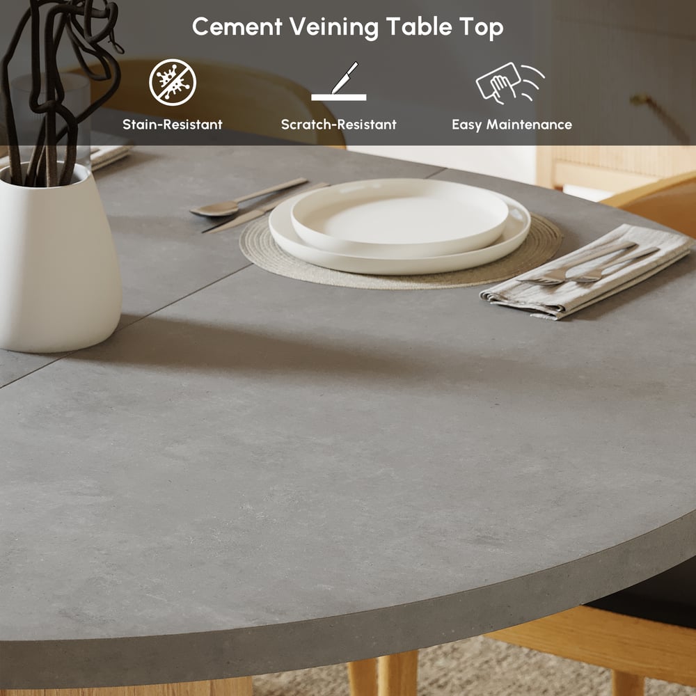 47"-63" Gray Extendable Dining Table Set with 4 Chairs window image