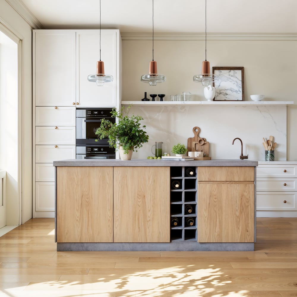 Customer Reviews for Japandi 72" Gray Kitchen Island with Storage & LED Lighting