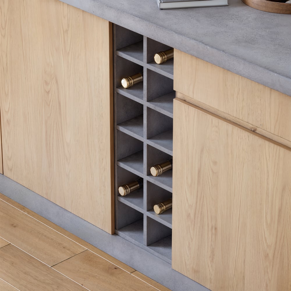Japandi 72" Gray Kitchen Island with Storage & LED Lighting window image