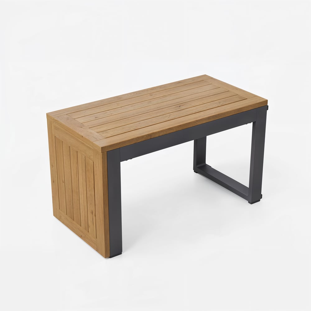 4 Seater Outdoor Acacia Sectional Sofa Set with Cushion and Side Table window image