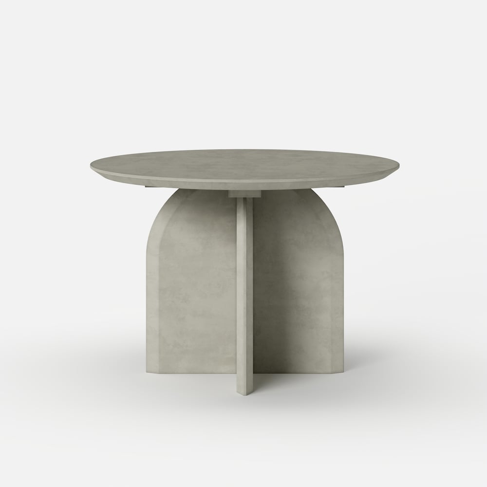 1000mm Modern Round Dining Table for 4 Grey Solid Wood Tabletop Pedestal Base window image