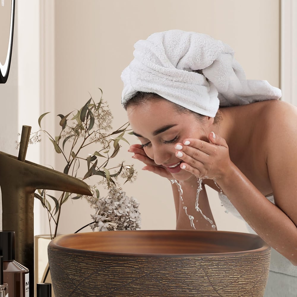 Lavabo de salle de bain ovale en céramique 480 mm — Évier vasque émaillé mat image de fenêtre