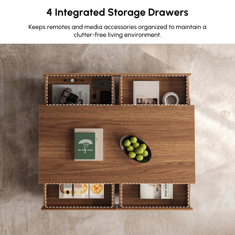 Table basse rectangulaire en bois de noyer du milieu du siècle, 1200 mm image de fenêtre