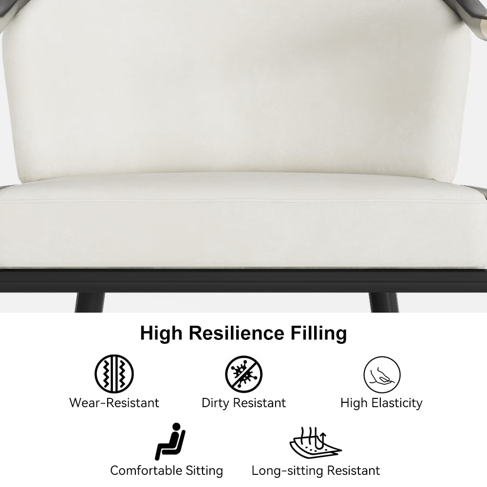 Tabourets de bar modernes en velours de la série Cranis avec revêtement beige image de fenêtre