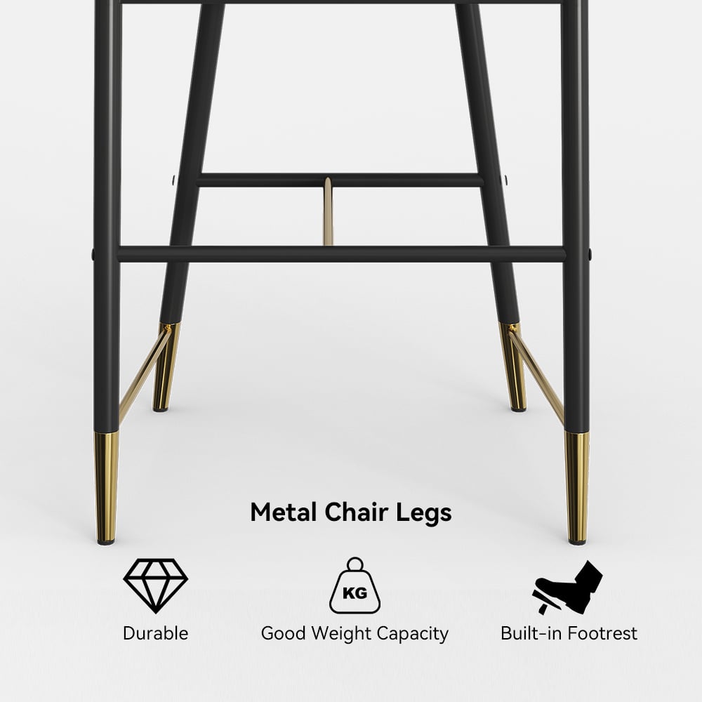 Tabourets de bar modernes en velours de la série Cranis avec revêtement beige image de fenêtre