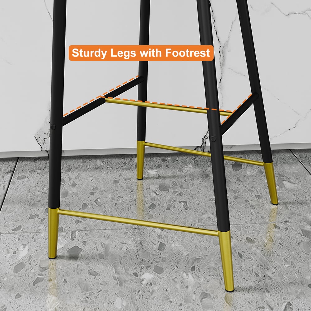 Cadeiras de Bar Modernas da Série Cranis com Estofamento de Veludo Cinza, 4 Peças Imagem da janela