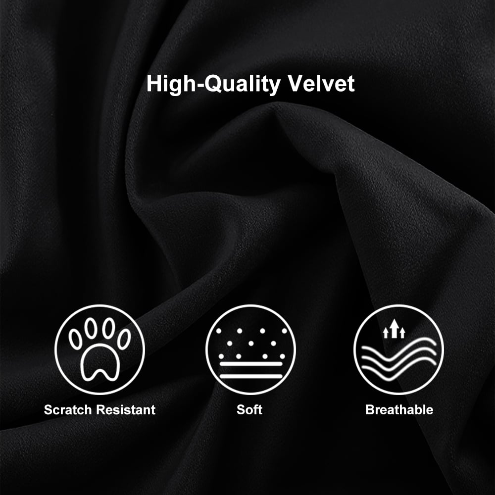 Bancos de Bar Modernos Série Cranis com Estofamento em Veludo Preto Imagem da janela