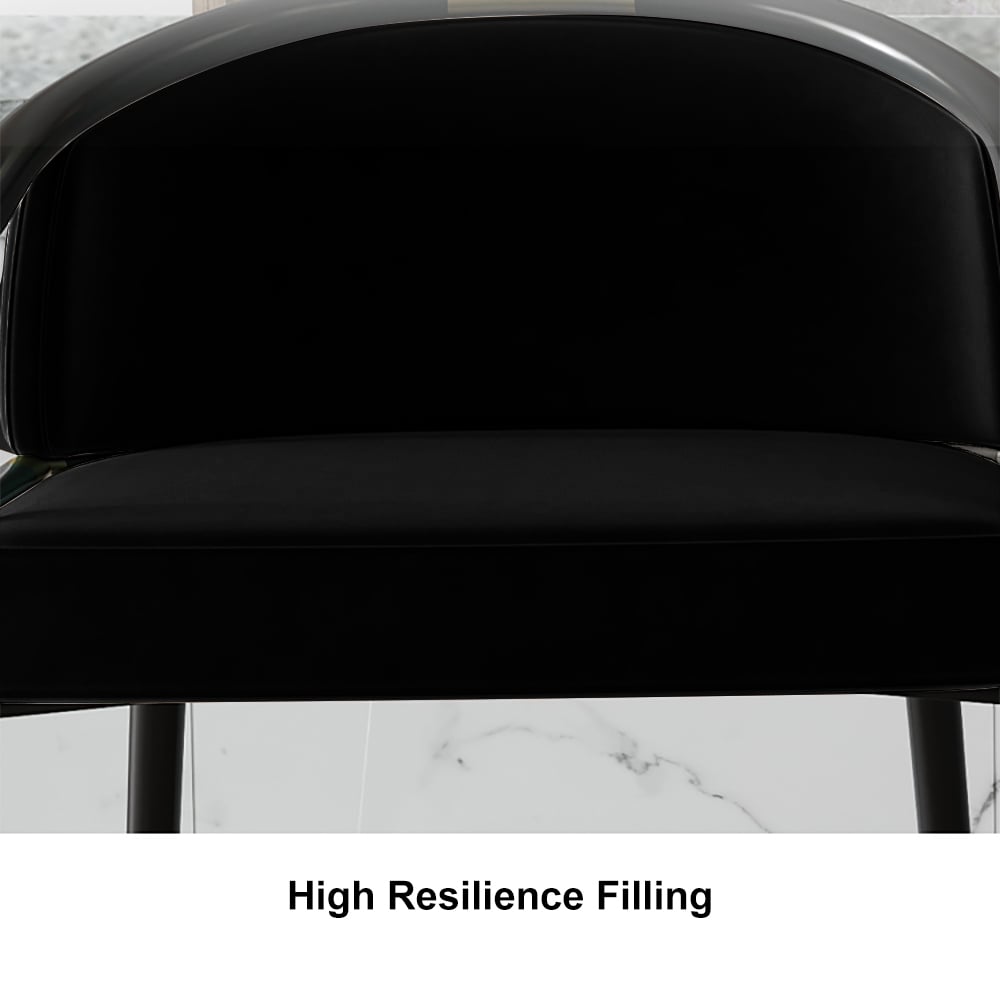 Bancos de Bar Modernos Série Cranis com Estofamento em Veludo Preto Imagem da janela