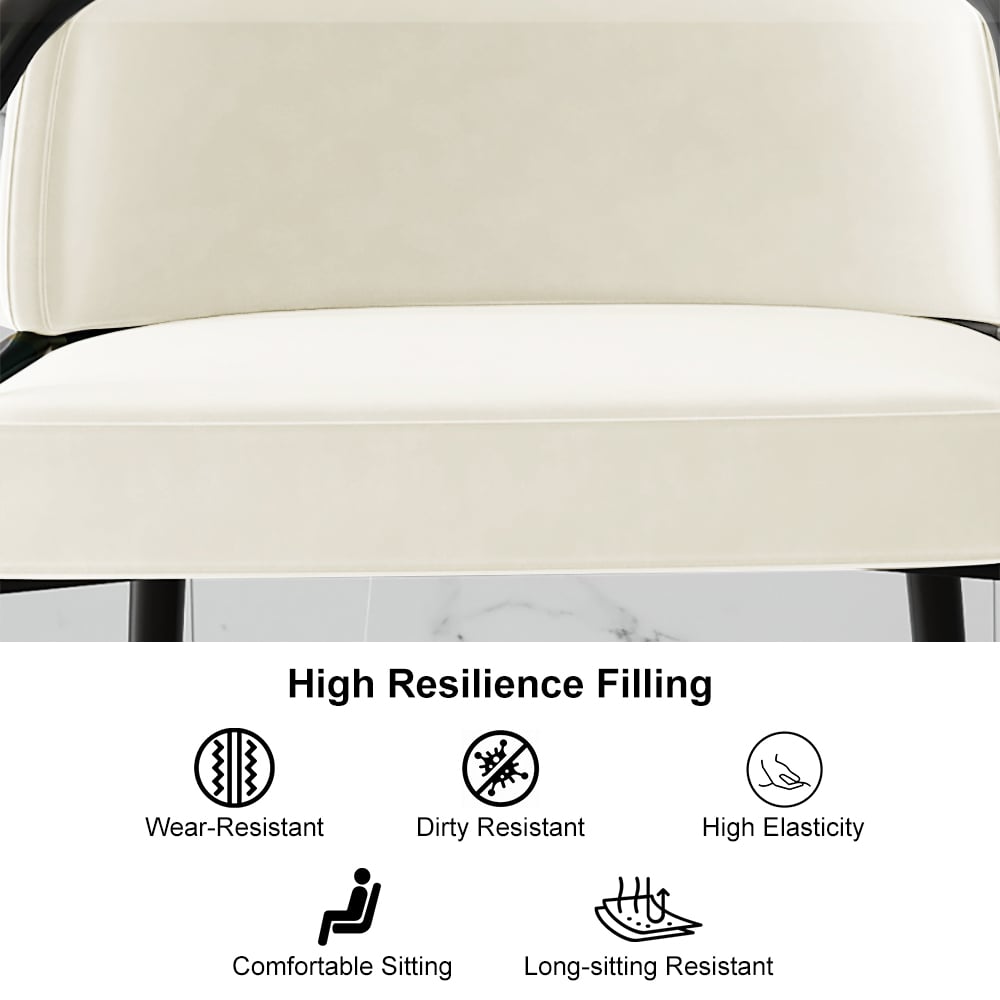 Cranis Series Modern Velvet Bar Stools with Upholstery Beige 8-Pieces window image