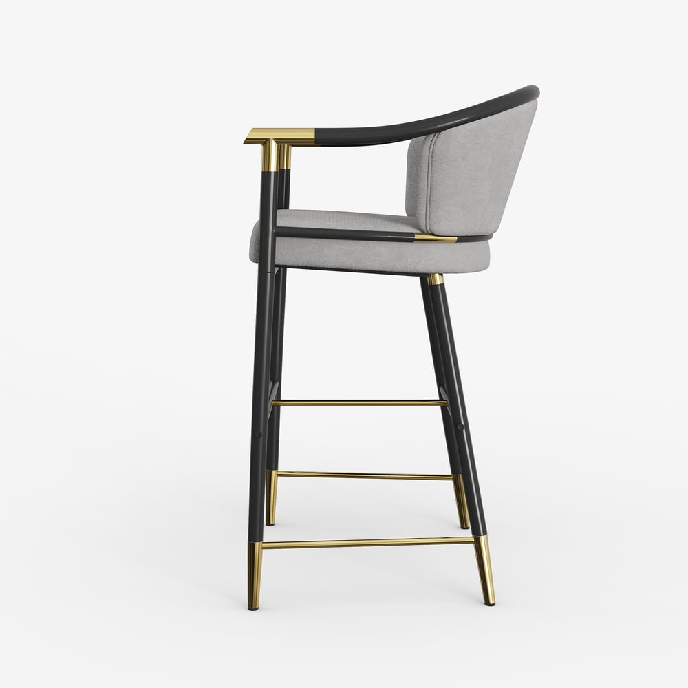 Barové židle Cranis Series Modern Velvet s čalouněním šedá obrázek okna