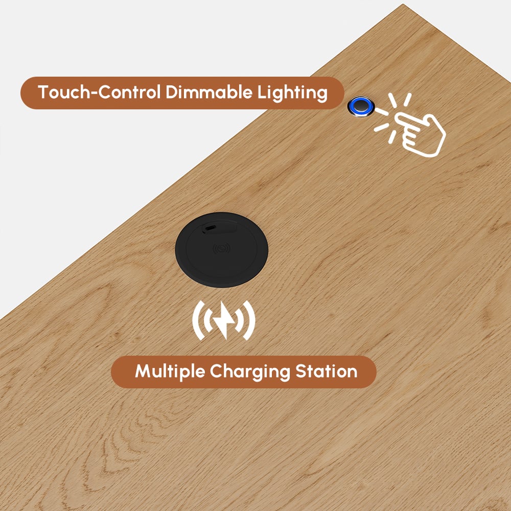Lumio 2-Drawer LED Smart Natural Nightstand with Light window image