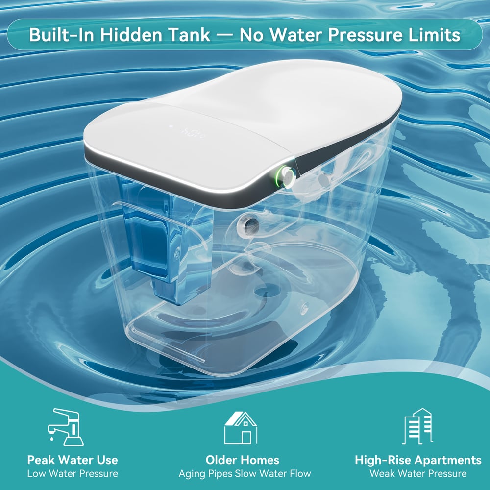 Nexin C4 Smart Bidet Toilet with Built-in Tank, Foam Shield & 2-User Memory, ADA Height window image