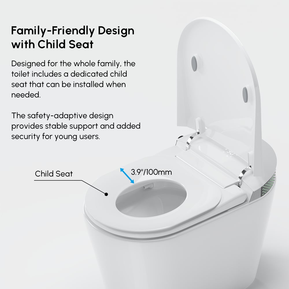 Glowin K5 Smart Bidet Toilet with Auto Open, Built-in Tank, Child Seat, cUPC ETL CEC&ADA window image
