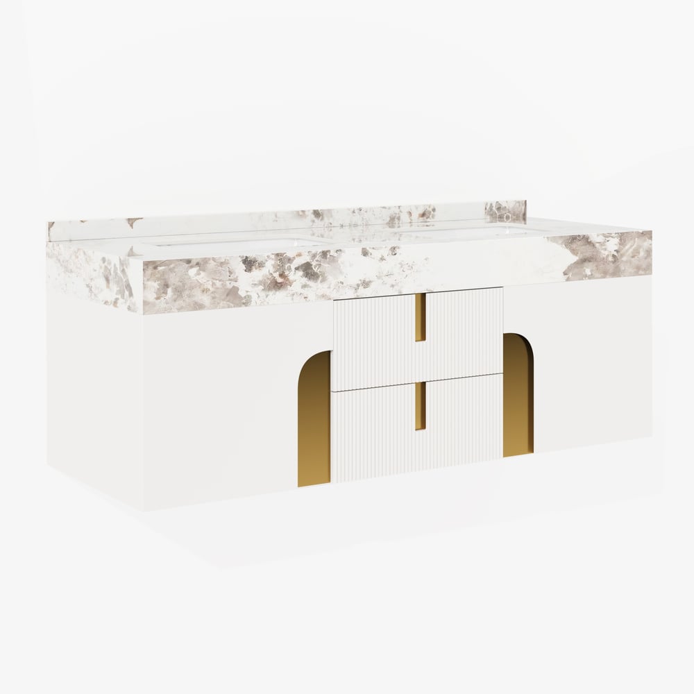 Artis 60" Floating Double Sink Bathroom Vanity Sintered Stone Top window image