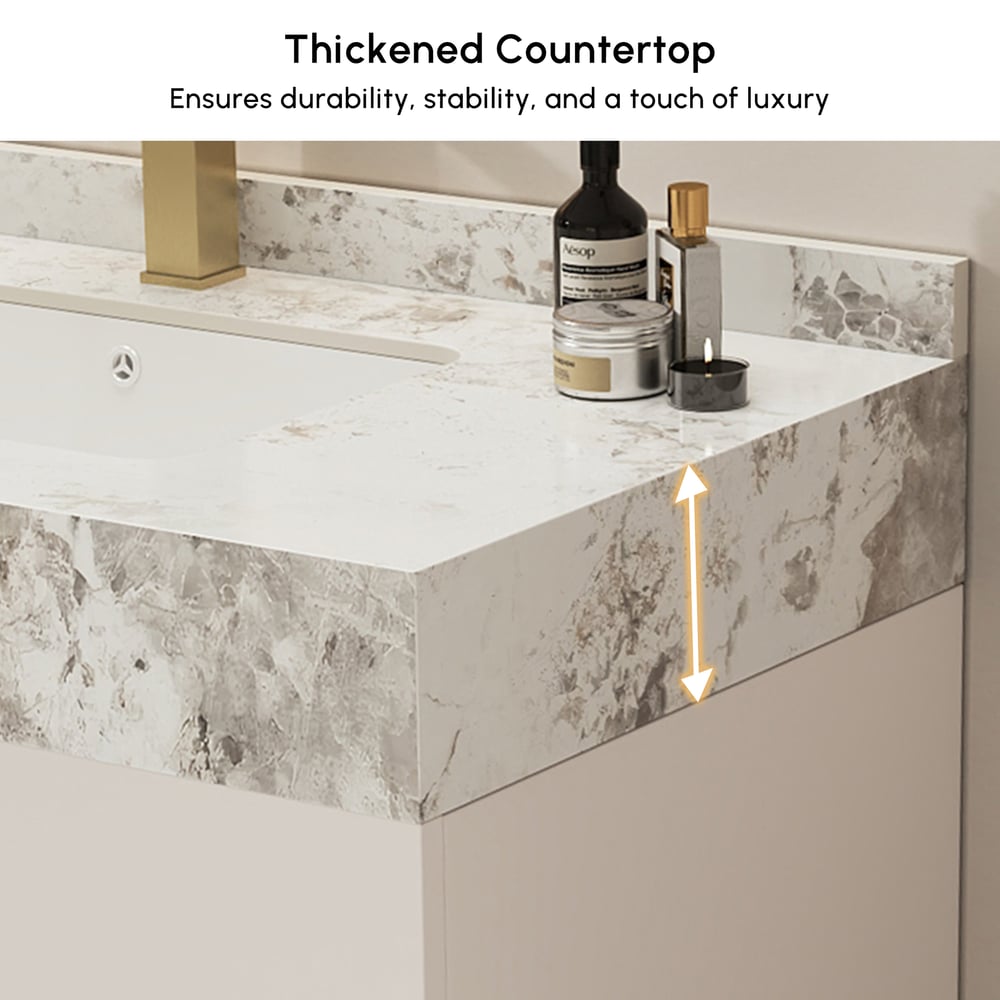 91 cm Artis Mobile bagno freestanding con lavabo singolo e top in pietra sinterizzata Immagine della finestra