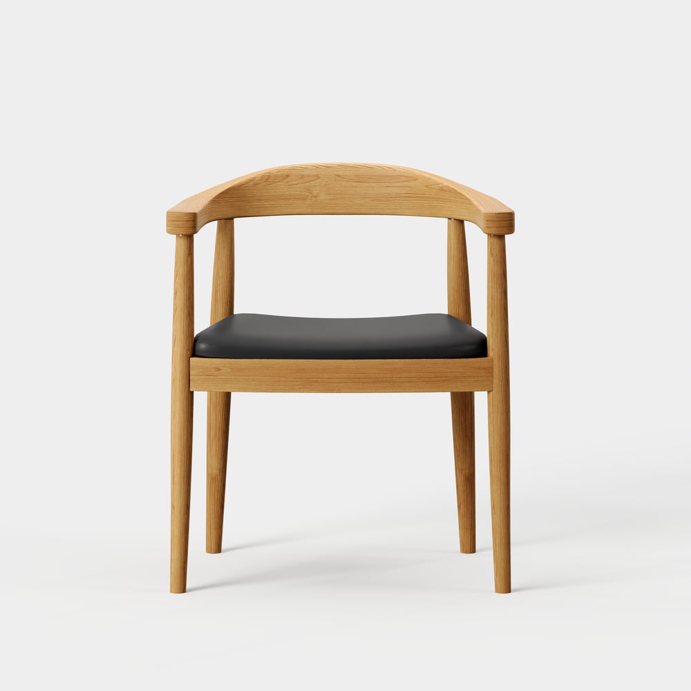Acurv Walnut PU Leather Upholstery Dining Chair with Wooden Legs, 1 Piece window image