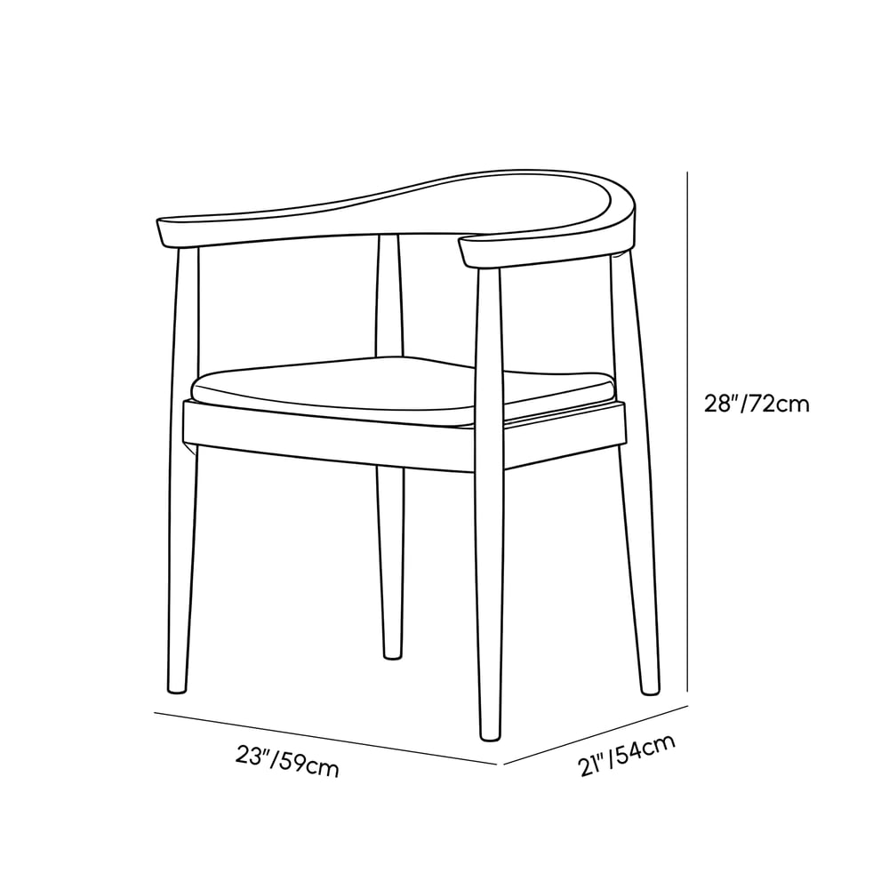 Acurv Walnut PU Leather Upholstery Dining Chair with Wooden Legs, 1 Piece weights dimensions image