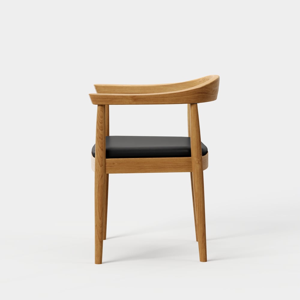 Acurv Walnut PU Leather Upholstery Dining Chair with Wooden Legs, 1 Piece window image