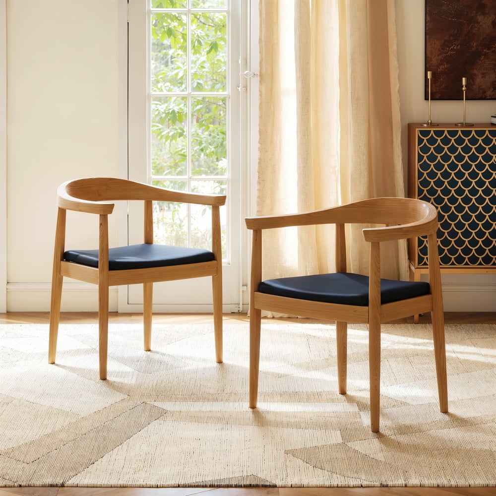 Acurv Walnut PU Leather Upholstery Dining Chair with Wooden Legs, 1 Piece window image