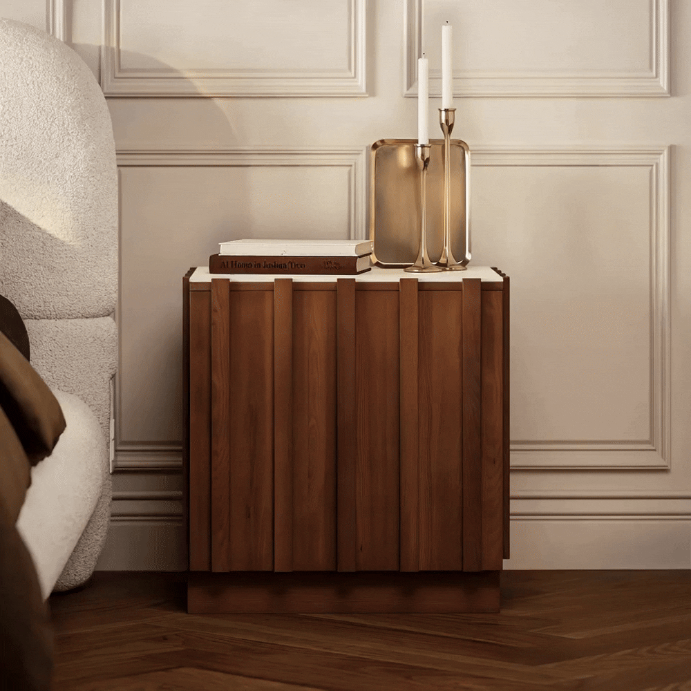 Aura Ash Wood Smart Nightstand With Charging Station & Light window image