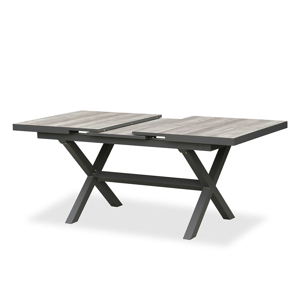 Outdoor Ceramic & Aluminium Extendable Rectangular Dining Table, Seats 6-8 (64.2"-84.3") window image